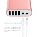 Portable Charger, BONAI 20000mAh Power Bank, 4-Port Output Aluminum Polymer Portable Battery Charger, 4.0A Max Input Compatible with iPhone 11 XR 8 7 6s Galaxy S20 S8 -Rose Gold Portable Charger, BONAI 20000mAh Power Bank, 4-Port Output Aluminum Polymer Portable Battery Charger, 4.0A Max Input Compatible with iPhone 11 XR 8 7 6s Galaxy S20 S8 -Rose Gold